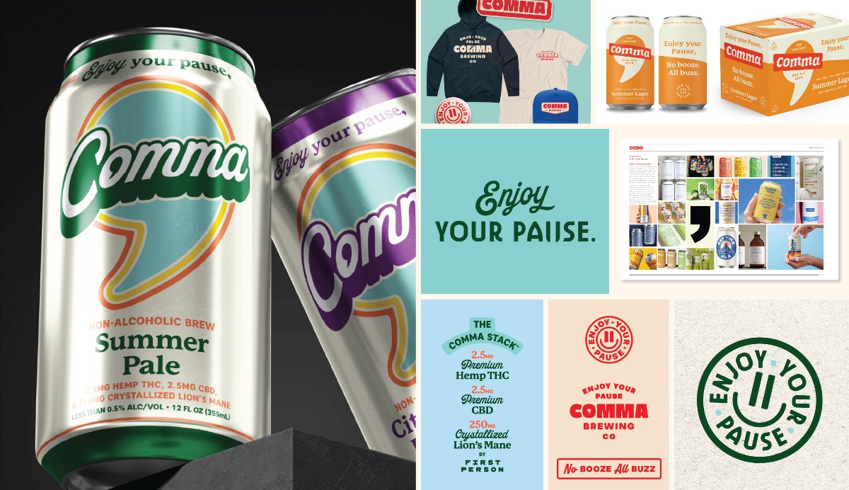 Branding Comma Brewing - A Mindful Cannabis NA beer
